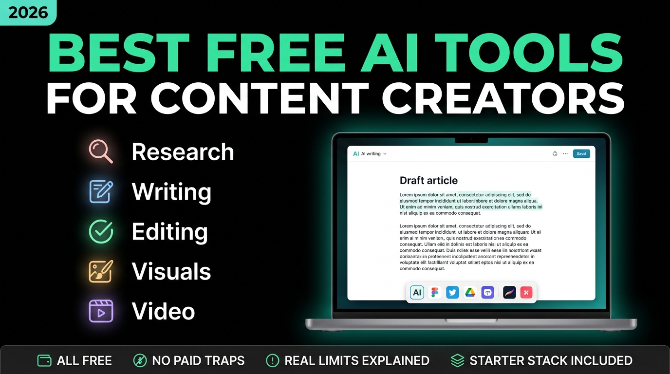 Home best free ai tools for content creators (2026 edition)