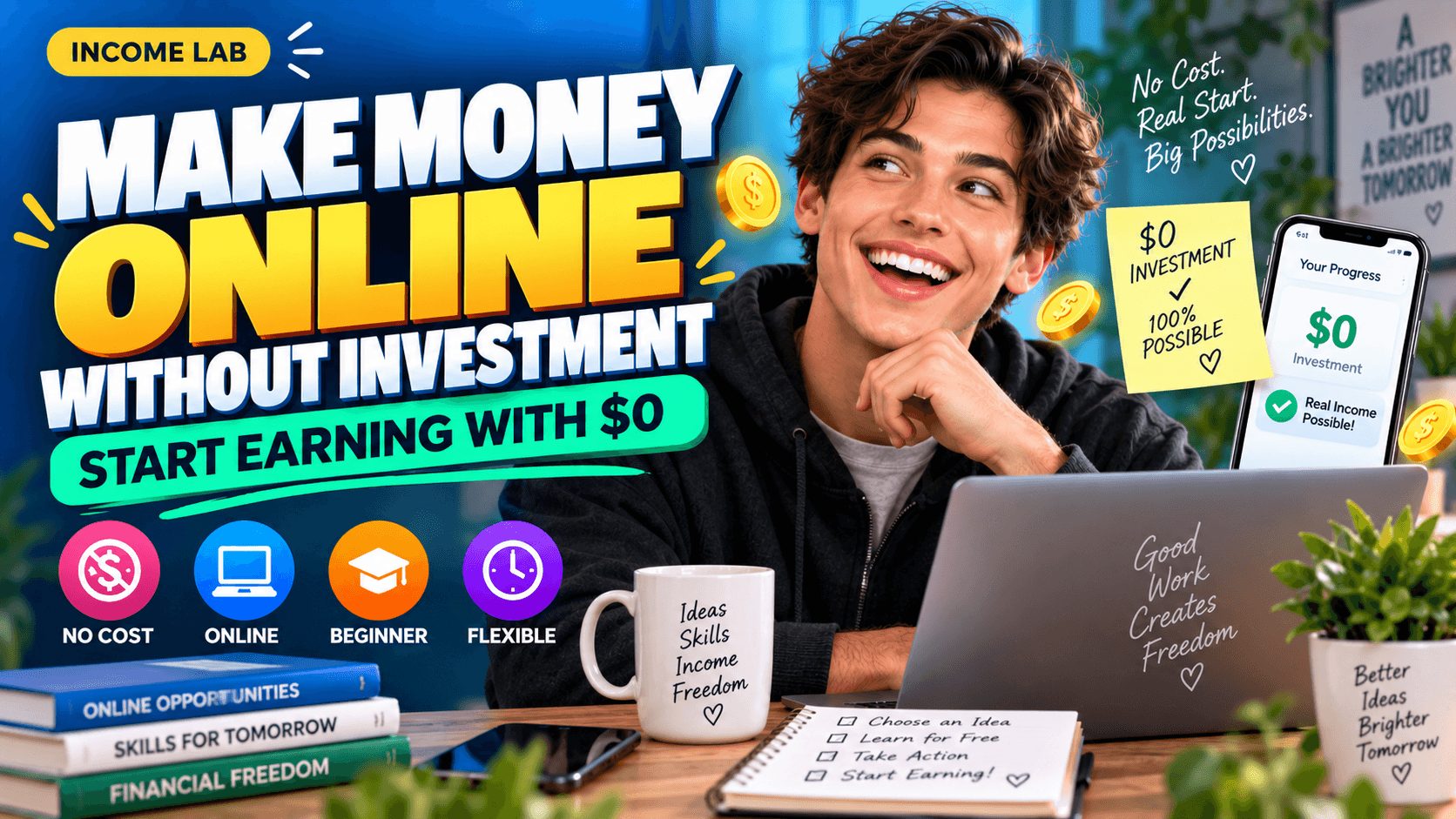 Earn Money Online Without Investment: Realistic Methods That Cost $0 to Start 01 make money online without investment