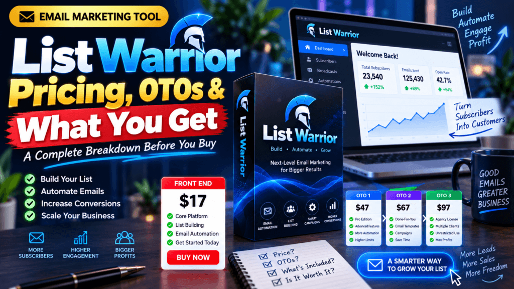 List Warrior Pricing & OTOs 2026: Legacy Funnel Cost Before You Buy 22 list warrior pricing otos