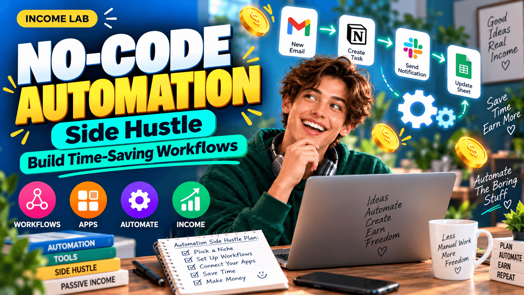 no code automation side hustle