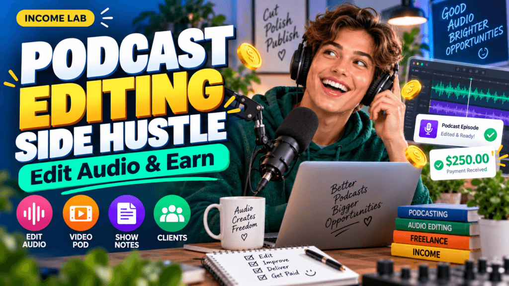 Podcast Editing Side Hustle: How to Build a Recurring Audio & Video Editing Service podcast editing side hustle