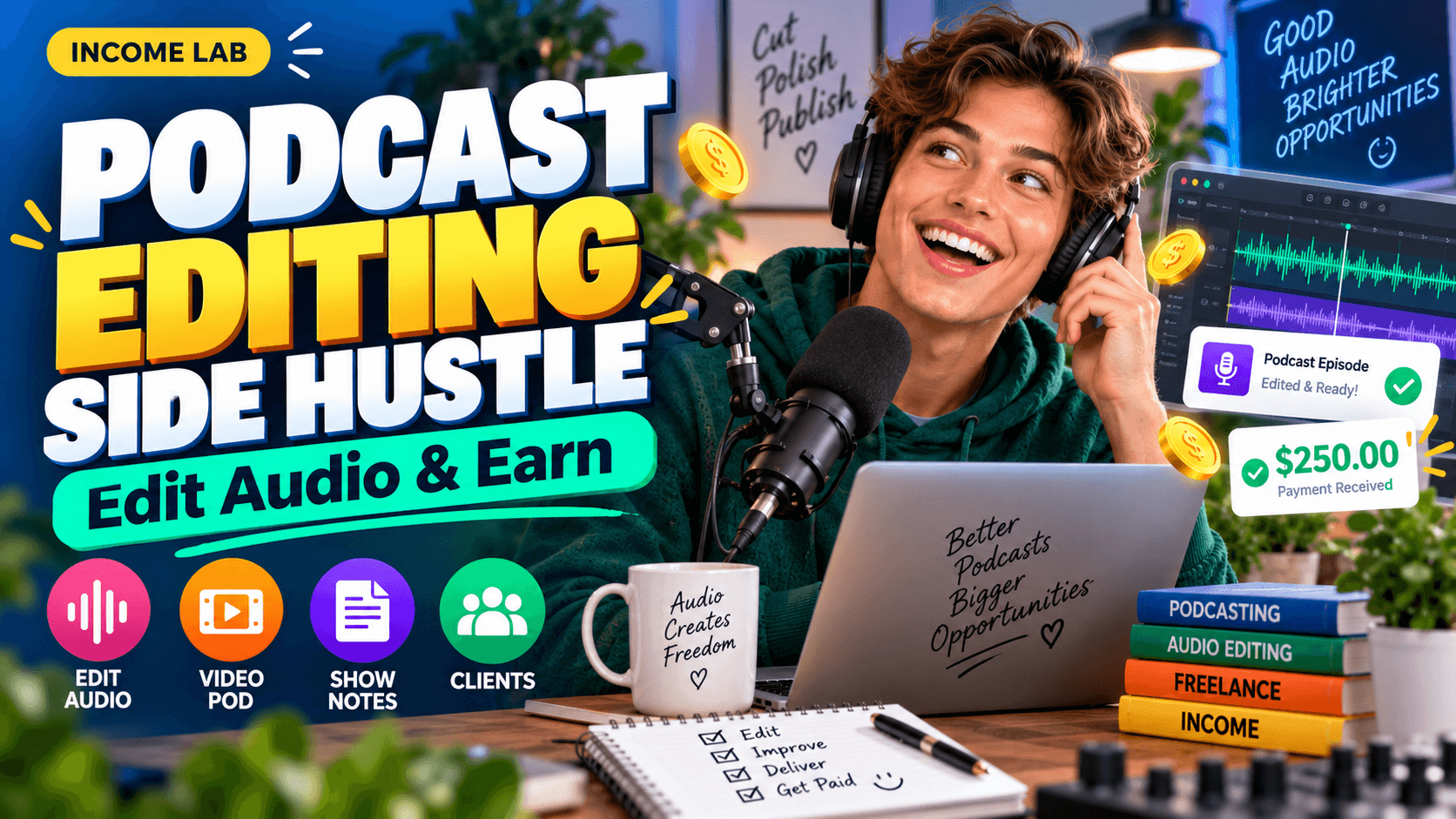 podcast editing side hustle