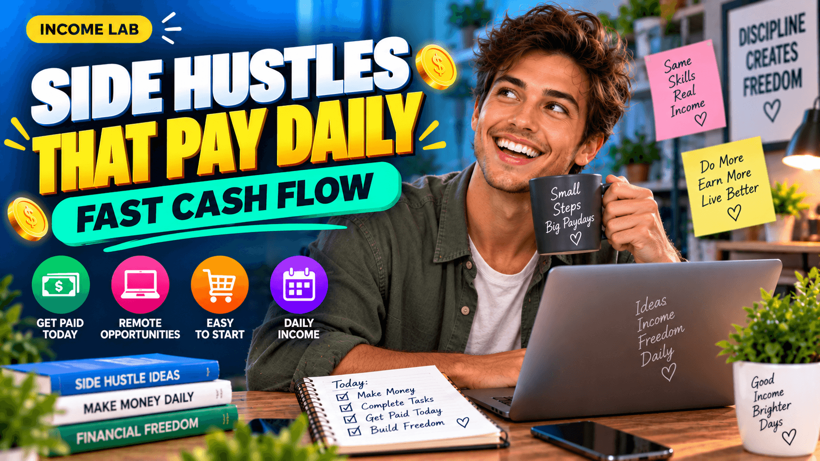 side hustles that pay daily