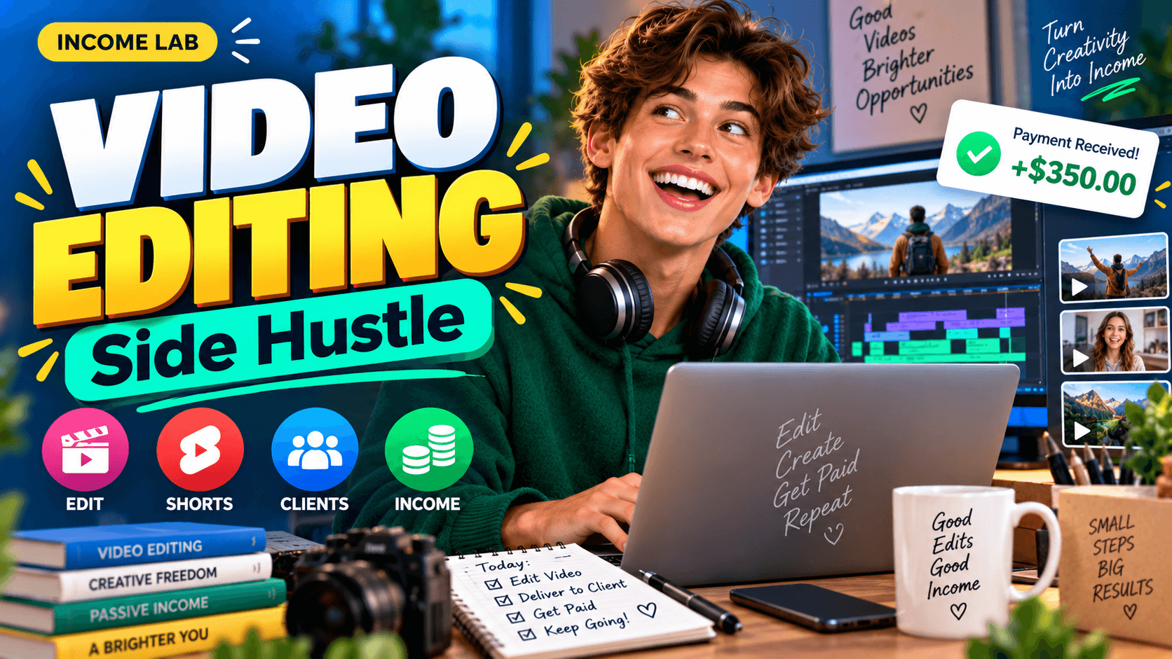 video editing side hustle